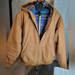 Woolrich Mens Green Label Brown H.D Cotton Canvas Chore Jacket Size LARGE